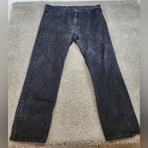 Levi's 505 Regular Jeans Men's 42x34 Black Straight Fit Denim